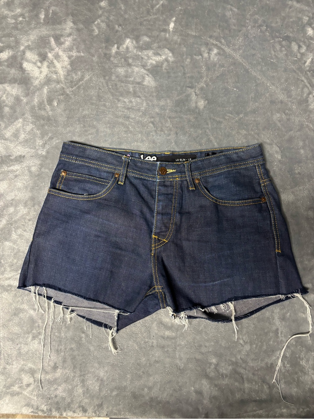 Lee Dark Indigo Denim Cutoff Shorts